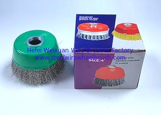 China Stainless Steel Wire 100mm Crimped Wire Cup Brush for Rust and Paint Removal supplier