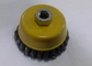 75 Mm OD Wire Cup Brush Knot Type Heavy Duty Yellow Bowl Body For Removing Paint supplier
